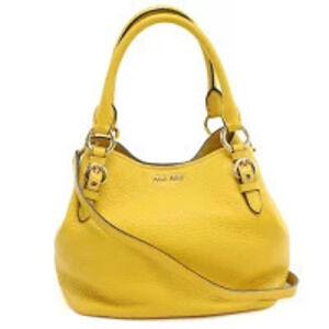 Miu Miu Vitello Phoenix Leather Yellow Handbag